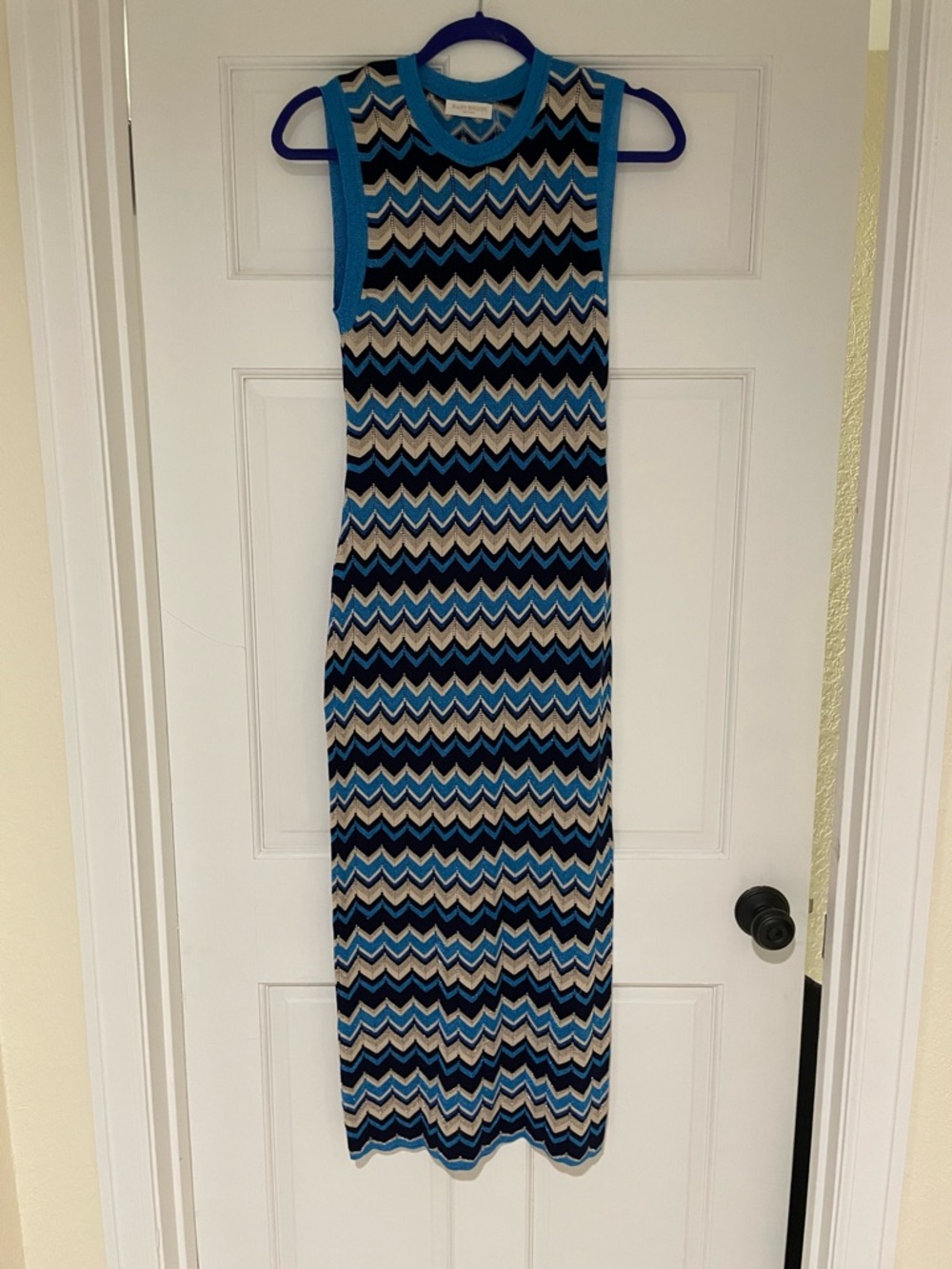 NWOT Ramy Brook Declan Metallic Chevron Knit Maxi Dress